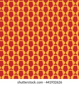 Wine glass pattern vector. Seamless pattern with red wine glass silhouettes.