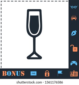 Wine Glass. Perfect icon with bonus simple icons