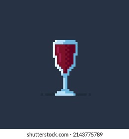 wine glass in pixel style
