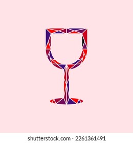 Wine Glass polygonal geometric illustration design