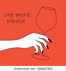 Afiche de cristal de vino con la frase
