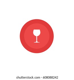 Wine Glass rounded icon. Vector illustration style is flat iconic bicolor symbol inside circle, intensive red and black colors, white background.