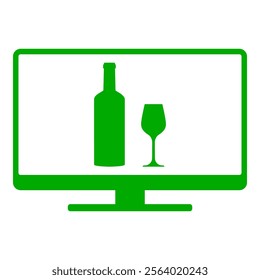 Wine glass and screen on white