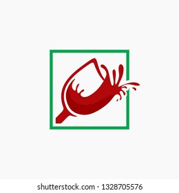 wine glass shape logo template vector design illustration.