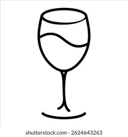 Wine glass shown in a sleek continuous line art drawing style perfect for upscale restaurant branding artistic home decor and wine connoisseur themed graphics