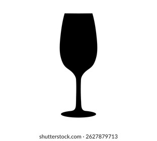 Ícone de silhueta de vidro de vinho. Menu de bebidas alcoólicas e cocktails. Beber champanhe projeto vetorial e ilustração.
