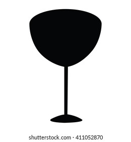 Wine glass silhouette isolated on white background