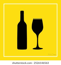 Wine glass Silhouette Vector Art illustration