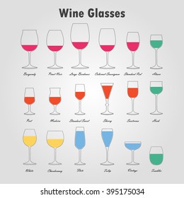 Wine Glass Silhouettes Vector Set On Stock Vector (Royalty Free ...