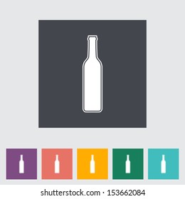 Wine glass. Single flat icon. Vector illustration.