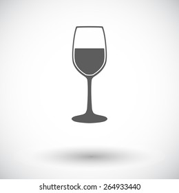 Wine glass. Single flat icon on white background. Vector illustration.