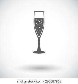 Wine glass. Single flat icon on white background. Vector illustration.