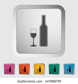 Wine glass. Single icon. Vector illustration.
