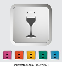 Wine glass. Single icon. Vector illustration.