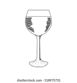 Wine Glass Illustration Drawing Engraving Ink Stock Vector (Royalty ...