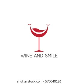 wine glass and smile in it vector design template