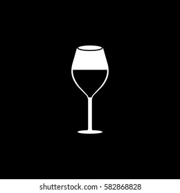 Wine glass solid icon, food & drink elements, alcohol drink sign, a filled pattern on a black background, eps 10.