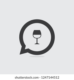 Wine Glass Speech Bubble Icon