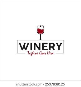 Wine glass and square logo design inspiration