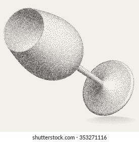 Wine Glass Stipple Effect Vector Art