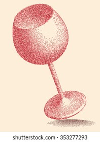 Wine Glass Stipple Effect Vector Art