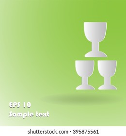 Wine glass symbol background,  Flat design, can be add text, vector illustration