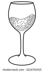 The wine glass symbol with bubbles inside
