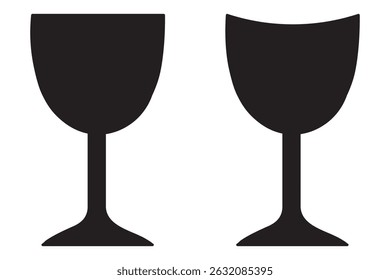 Wine glass symbol. Wine glass icon vector For Web and mobile apps. Drink alcohol beverage icons set.