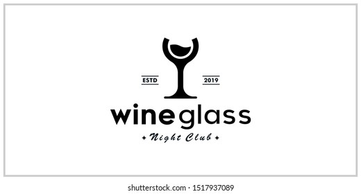 Wine glass symbol of inspiring logo design
