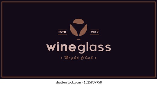 Wine glass symbol of inspiring logo design	