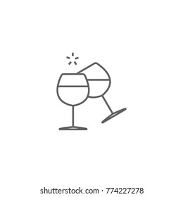 Wine glass thin icon vector