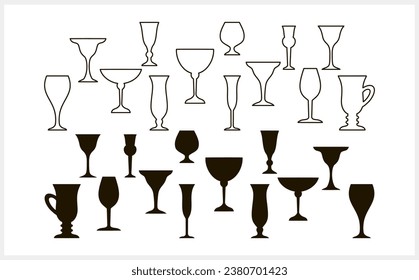 Wine glass toast icon isolated. Sketch Hand drawn Vector stock illustration EPS 10