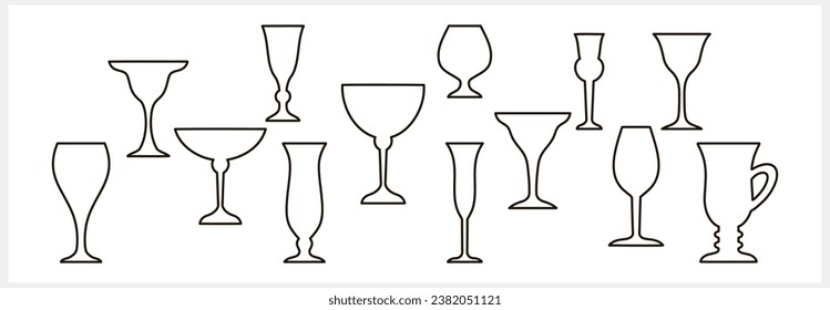 Wine glass toast icon isolated. Sketch Hand dravn Vector stock illustration EPS 10