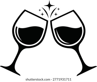 Wine glass toast icon Vector