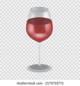 Wine glass transparent 3d vector illustration