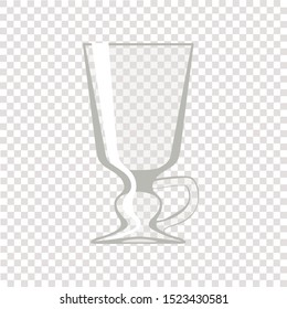 Wine glass. Transparent empty wine glass for mulled wine. Vector illustration