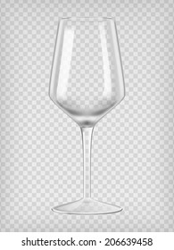 Wine glass. Transparent vector illustration.