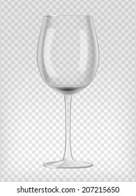 Wine Glass. Transparent Vector Illustration.