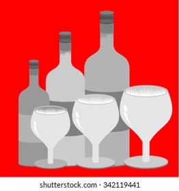 wine glass, vector