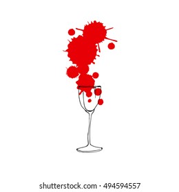 wine glass vector alcohol drink cocktail icon liquid bar symbol illustration
