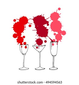 wine glass vector alcohol drink cocktail icon liquid bar symbol illustration
