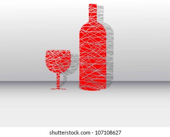 wine and glass vector design