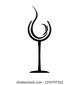Wine glass vector icon.