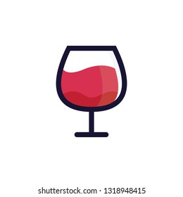Wine glass vector icon