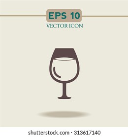 Wine glass vector icon. Alcohol drink symbol.