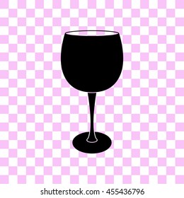 wine glass vector icon - black illustration
