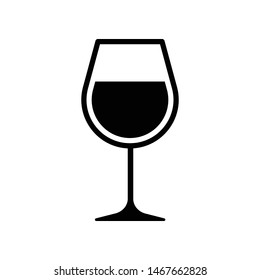 Wine Glass Vector Icon Design Template