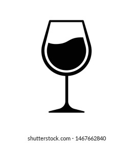 Wine Glass Vector Icon Design Template