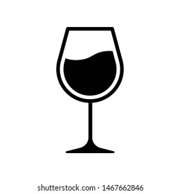 Wine Glass Vector Icon Design Template