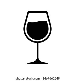 Wine Glass Vector Icon Design Template